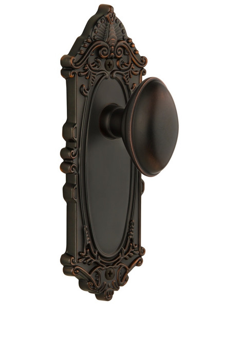 Grandeur Hardware - Grande Victorian Plate Dummy with Eden Prairie Knob in Timeless Bronze - GVCEDN - 821883