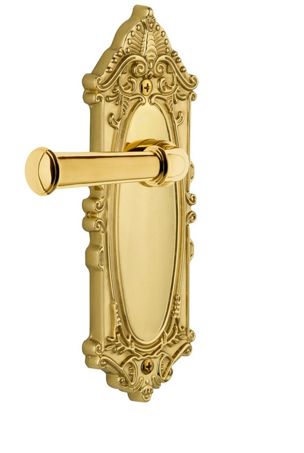 Grandeur Hardware - Grande Victorian Plate Dummy with Georgetown Lever in Polished Brass - GVCGEO - 832932