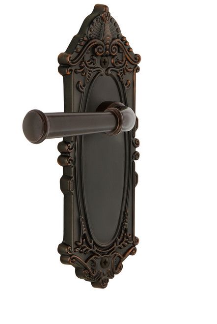 Grandeur Hardware - Grande Victorian Plate Dummy with Georgetown Lever in Timeless Bronze - GVCGEO - 832935