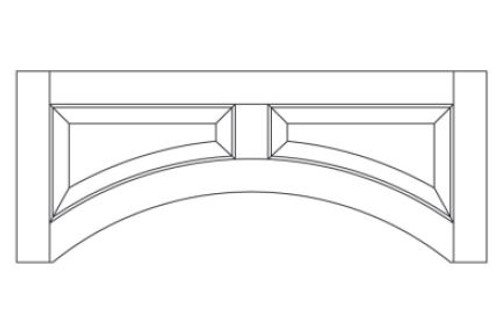 Jarlin Cabinetry - Raised Panel Door Valance - VAL3612 - Sterling Double Shaker