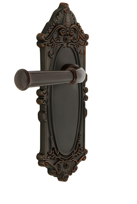Grandeur Hardware - Grande Victorian Plate Passage with Georgetown Lever in Timeless Bronze - GVCGEO - 812903