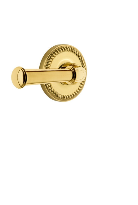 Grandeur Hardware - Newport Plate Double Dummy with Georgetown Lever in Polished Brass - NEWGEO - 807748