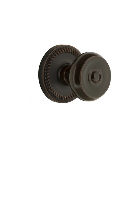 Grandeur Hardware - Newport Plate Dummy with Bouton Knob in Timeless Bronze - NEWBOU - 807512