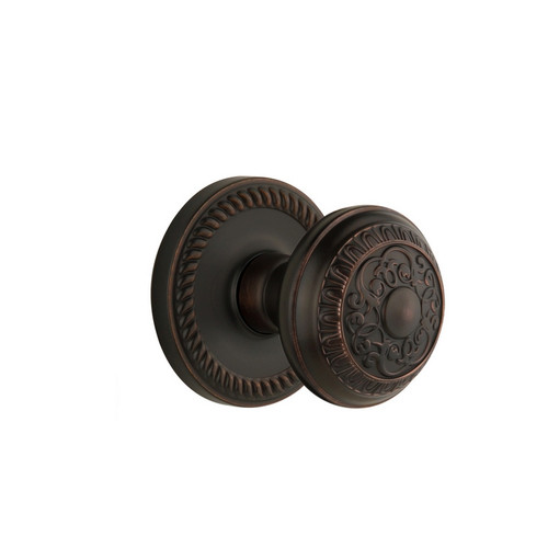 Grandeur Hardware - Newport Plate Dummy with Windsor Knob in Timeless Bronze - NEWWIN - 821951