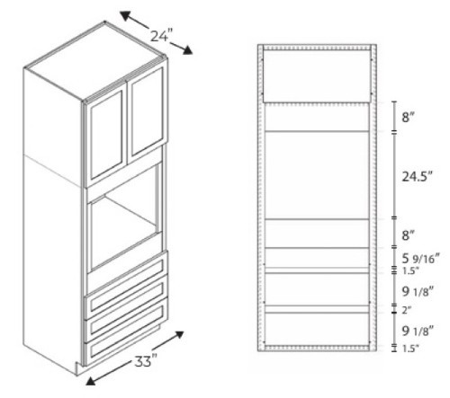 Blue Valley Shaker Espresso Kitchen Cabinet - ESS-OC339624FFD