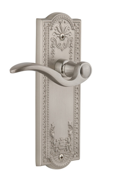 Grandeur Hardware - Parthenon Plate Double Dummy with Bellagio Lever in Satin Nickel - PARBEL - 821690