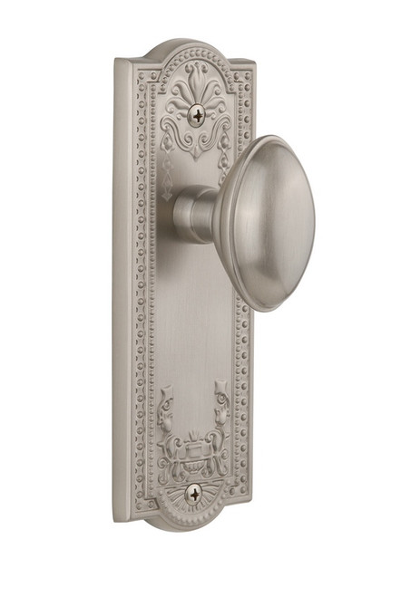 Grandeur Hardware - Parthenon Plate Double Dummy with Eden Prairie Knob in Satin Nickel - PAREDN - 821715