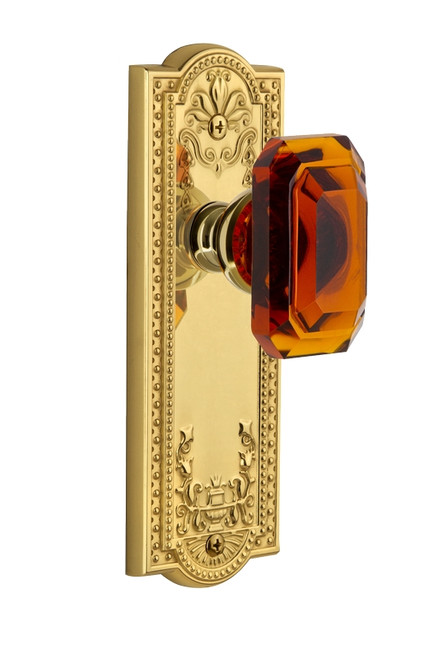 Grandeur Hardware - Parthenon Plate Dummy with Baguette Crystal Knob in Lifetime Brass - PARBCA - 828127