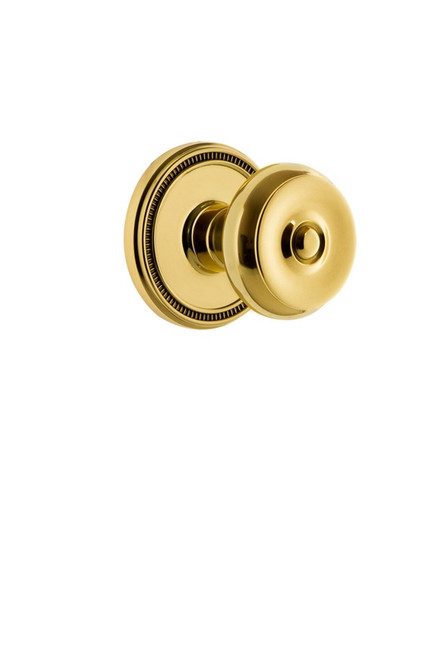 Grandeur Hardware - Soleil Rosette Double Dummy with Bouton Knob in Polished Brass - SOLBOU - 809630