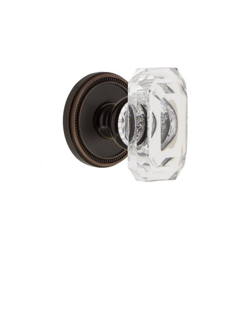 Grandeur Hardware - Soleil Rosette Passage with Baguette Crystal Knob in Timeless Bronze - SOLBCC - 827982