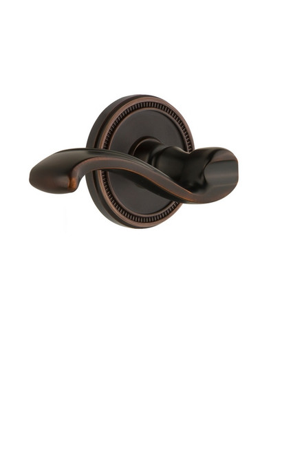 Grandeur Hardware - Soleil Rosette Passage with Portofino Lever in Timeless Bronze - SOLPRT - 809047