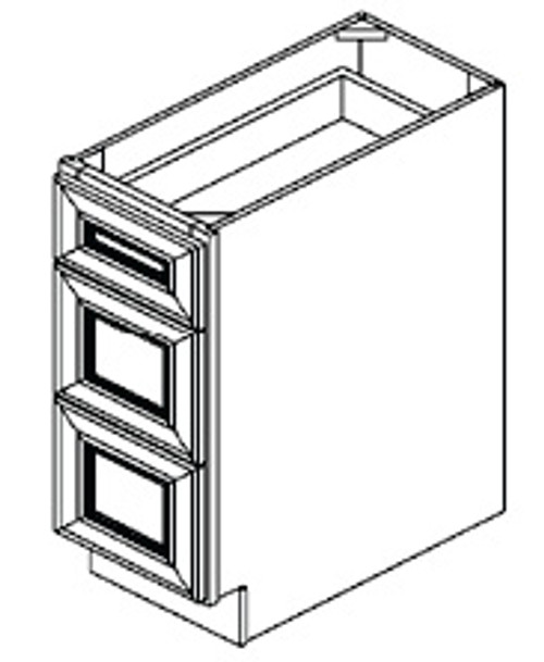 Jarlin Cabinetry - 3-Drawer Base Cabinet - DB18-3 - Soda Double Shaker