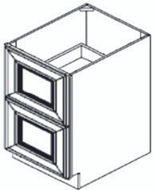 Jarlin Cabinetry - 2-Drawer Base Cabinet - DB30-2 - Soda Double Shaker