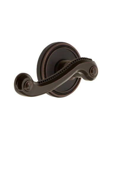 Grandeur Hardware - Soleil Rosette Privacy with Newport Lever in Timeless Bronze - SOLNEW - 820965