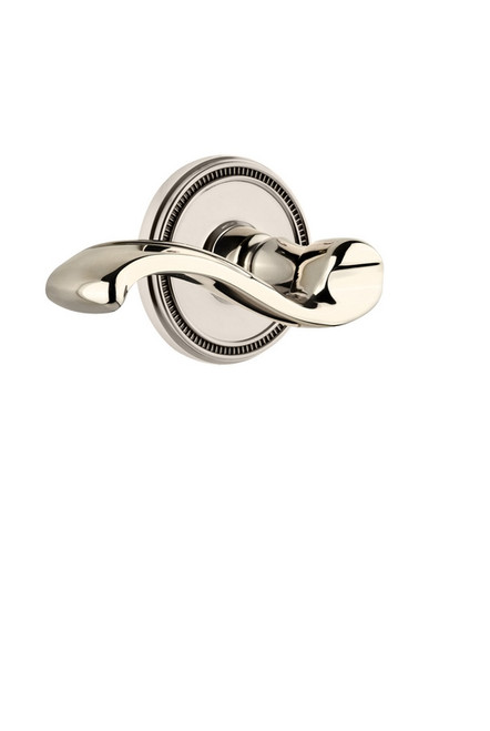 Grandeur Hardware - Soleil Rosette Privacy with Portofino Lever in Polished Nickel - SOLPRT - 809662