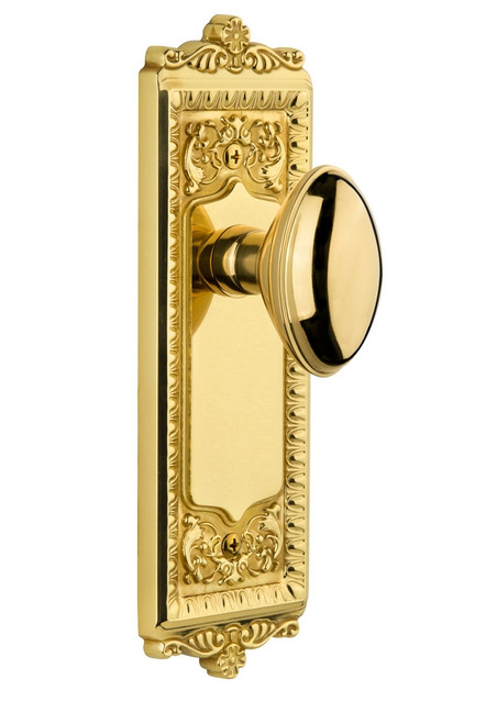 Grandeur Hardware - Windsor Plate Dummy with Eden Prairie knob in Lifetime Brass - WINEDN - 824551