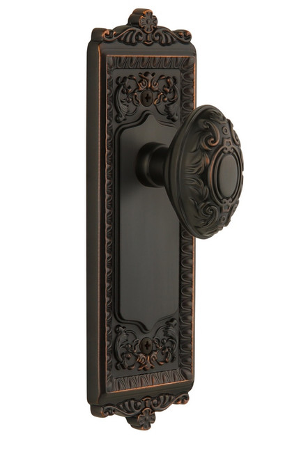 Grandeur Hardware - Windsor Plate Dummy with Grande Victorian knob in Timeless Bronze - WINGVC - 800897