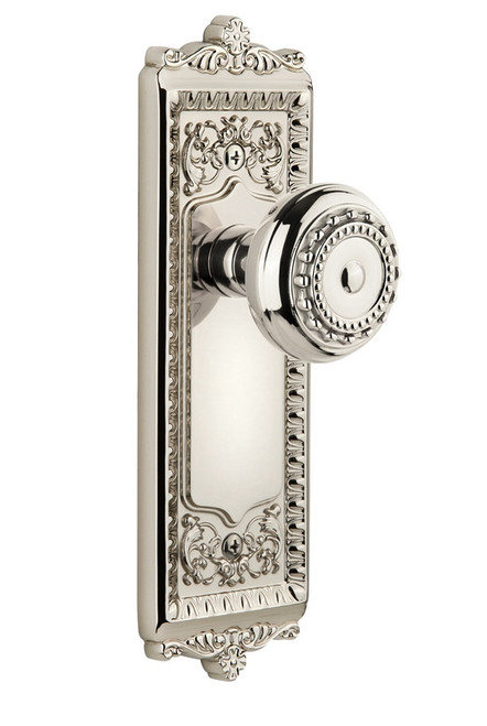 Grandeur Hardware - Windsor Plate Dummy with Parthenon knob in Polished Nickel - WINPAR - 800955