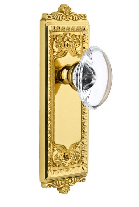 Grandeur Hardware - Windsor Plate Dummy with Provence knob in Lifetime Brass - WINPRO - 810420