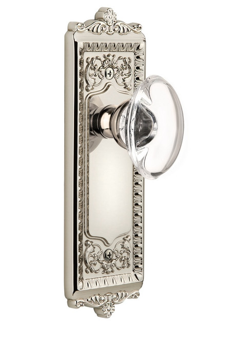 Grandeur Hardware - Windsor Plate Dummy with Provence knob in Polished Nickel - WINPRO - 800210