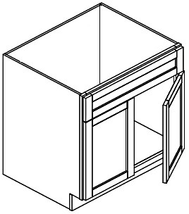 Jarlin Cabinetry - Vanity Sink Base Cabinet - FA2421 - Soda Double Shaker