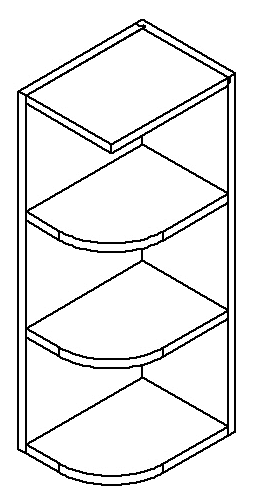 Jarlin Cabinetry - Wall Open End Shelf Cabinet - WES0930 - Soda Double Shaker