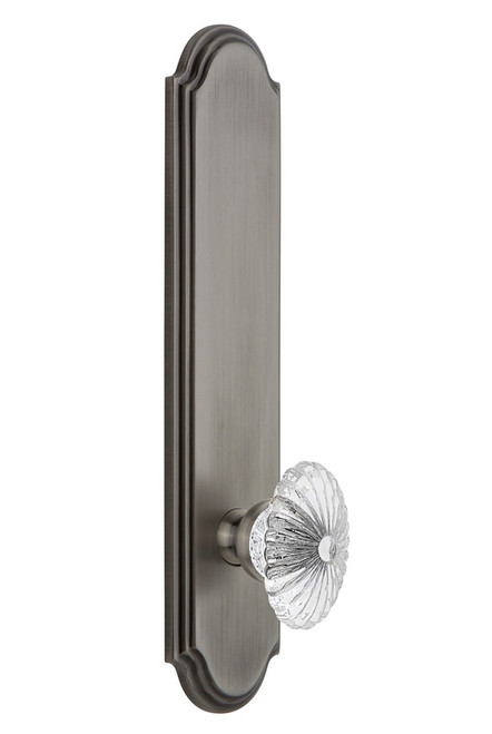Grandeur Hardware - Hardware Arc Tall Plate Double Dummy with Burgundy Knob in Antique Pewter - ARCBUR - 804150
