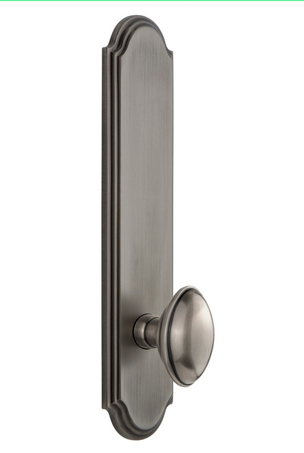 Grandeur Hardware - Hardware Arc Tall Plate Privacy with Eden Prairie Knob in Antique Pewter - ARCEDN - 804214