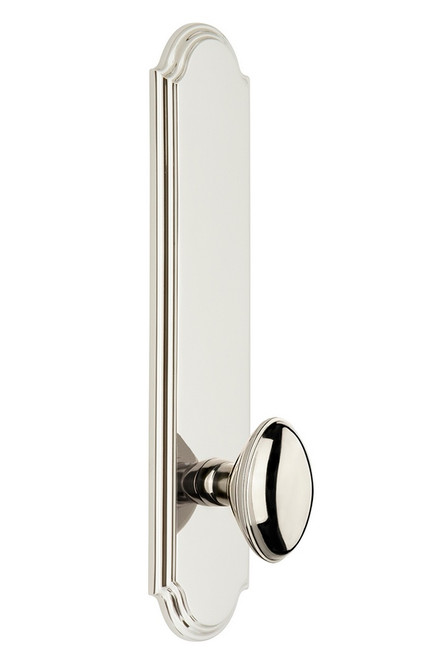 Grandeur Hardware - Hardware Arc Tall Plate Privacy with Eden Prairie Knob in Polished Nickel - ARCEDN - 815230