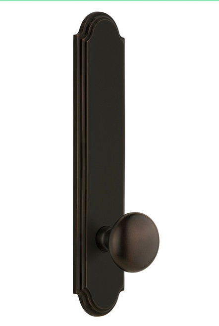 Grandeur Hardware - Hardware Arc Tall Plate Passage with Fifth Avenue Knob in Timeless Bronze - ARCFAV - 803835