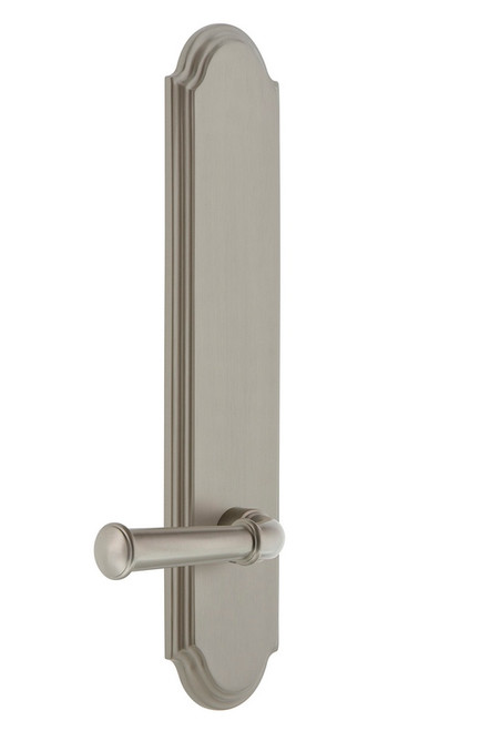 Grandeur Hardware - Hardware Arc Tall Plate Double Dummy with Georgetown Lever in Satin Nickel - ARCGEO - 836614