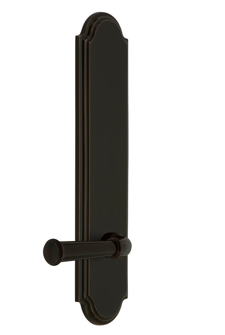 Grandeur Hardware - Hardware Arc Tall Plate Privacy with Georgetown Lever in Timeless Bronze - ARCGEO - 837824