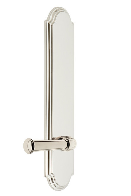 Grandeur Hardware - Hardware Arc Tall Plate Dummy with Georgetown Lever in Polished Nickel - ARCGEO - 836260