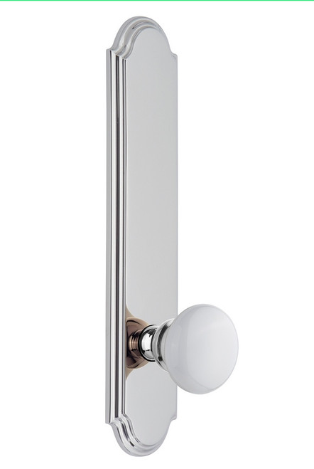 Grandeur Hardware - Hardware Arc Tall Plate Double Dummy with Hyde Park Knob in Bright Chrome - ARCHYD - 804074