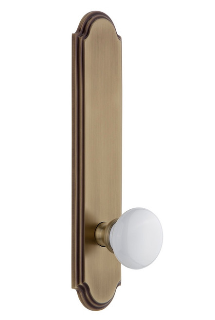 Grandeur Hardware - Hardware Arc Tall Plate Dummy with Hyde Park Knob in Vintage Brass - ARCHYD - 803961