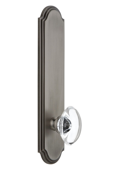 Grandeur Hardware - Hardware Arc Tall Plate Double Dummy with Provence Knob in Antique Pewter - ARCPRO - 804158