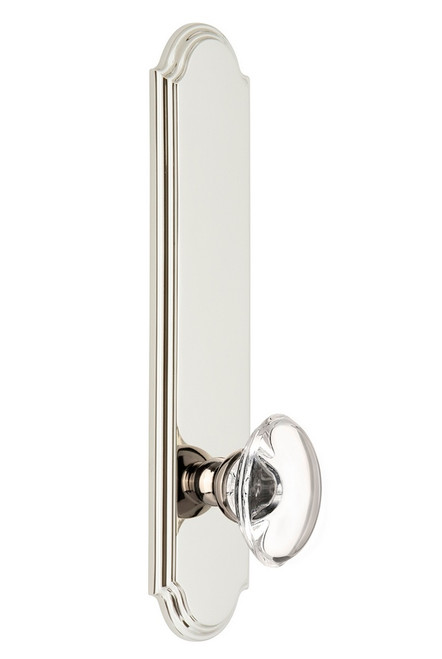 Grandeur Hardware - Hardware Arc Tall Plate Double Dummy with Provence Knob in Polished Nickel - ARCPRO - 804165