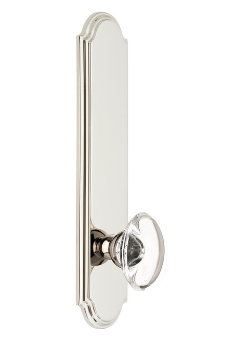Grandeur Hardware - Hardware Arc Tall Plate Passage with Provence Knob in Polished Nickel - ARCPRO - 813830