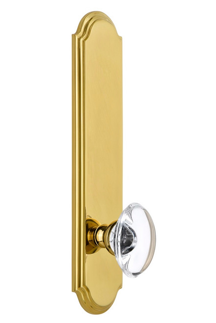 Grandeur Hardware - Hardware Arc Tall Plate Dummy with Provence Knob in Polished Brass - ARCPRO - 804043
