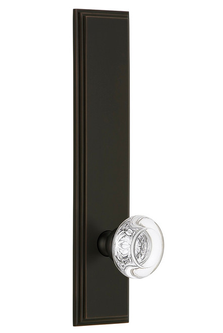 Grandeur Hardware - Hardware Carre' Tall Plate Double Dummy with Bordeaux Knob in Timeless Bronze - CARBOR - 803646