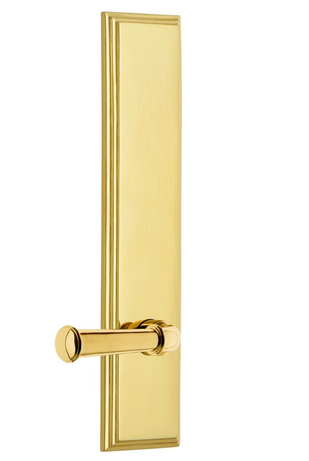 Grandeur Hardware - Hardware Carre' Tall Plate Passage with Georgetown Lever in Lifetime Brass - CARGEO - 836085