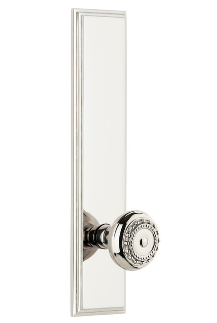 Grandeur Hardware - Hardware Carre' Tall Plate Double Dummy with Parthenon Knob in Polished Nickel - CARPAR - 803617