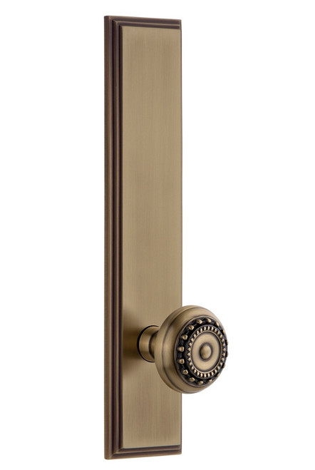 Grandeur Hardware - Hardware Carre' Tall Plate Double Dummy with Parthenon Knob in Vintage Brass - CARPAR - 803615