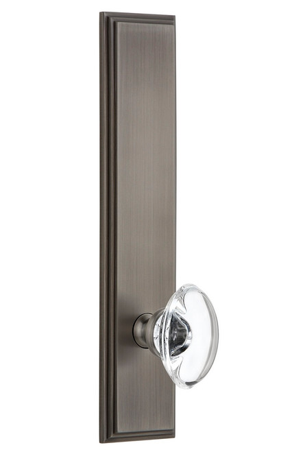 Grandeur Hardware - Hardware Carre' Tall Plate Passage with Provence Knob in Antique Pewter - CARPRO - 813943