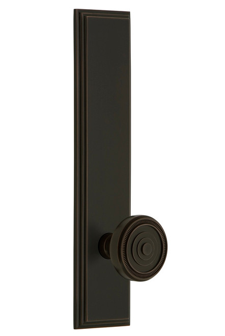 Grandeur Hardware - Hardware Carre' Tall Plate Double Dummy with Soleil Knob in Timeless Bronze - CARSOL - 836559