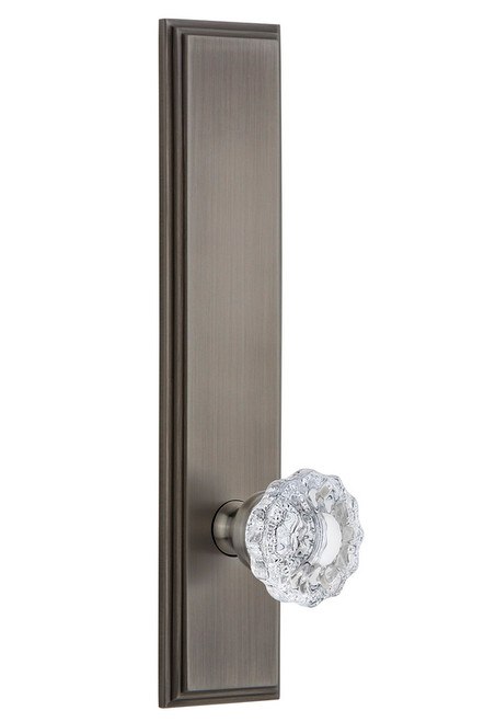 Grandeur Hardware - Hardware Carre' Tall Plate Double Dummy with Versailles Knob in Antique Pewter - CARVER - 803634