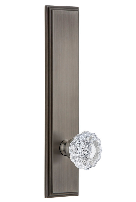 Grandeur Hardware - Hardware Carre' Tall Plate Privacy with Versailles Knob in Antique Pewter - CARVER - 815405