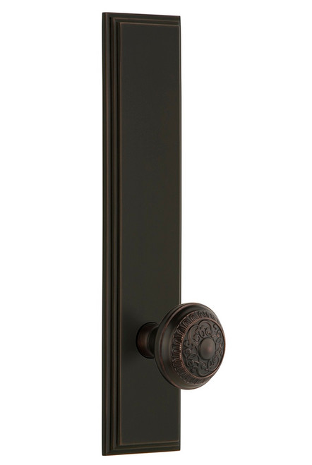 Grandeur Hardware - Hardware Carre' Tall Plate Dummy with Windsor Knob in Timeless Bronze - CARWIN - 803490