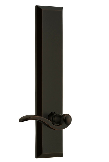 Grandeur Hardware - Hardware Fifth Avenue Tall Plate Dummy with Bellagio Lever in Timeless Bronze - FAVBEL - 802936