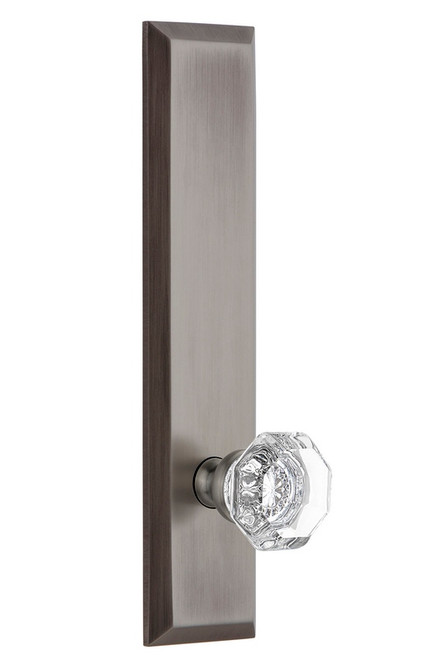 Grandeur Hardware - Hardware Fifth Avenue Tall Plate Double Dummy with Chambord Knob in Antique Pewter - FAVCHM - 803118